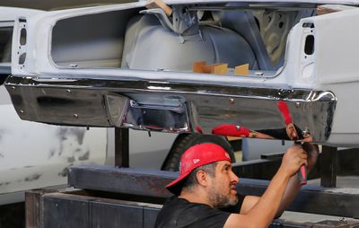 66 Chevelle silver bumper install